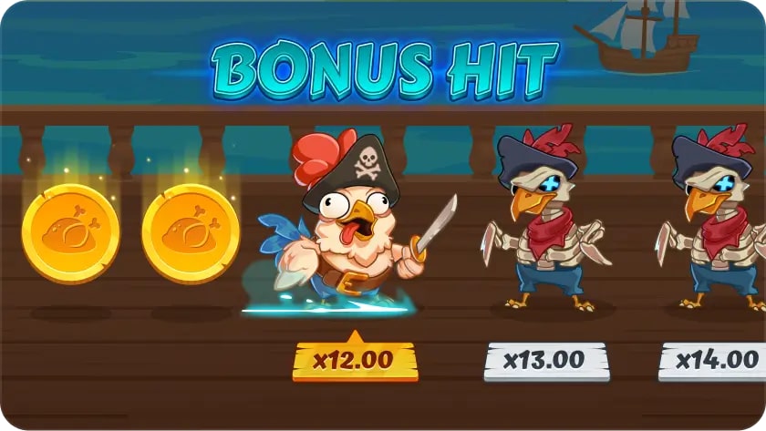 Chicken Pirate - Videojuego de casino, Demostración gratuita y bono (100HP)