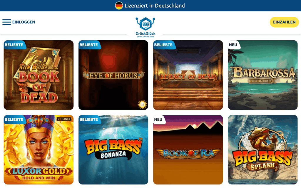 Druckgluck Casino Testberichte 2025 – Sichern Sie sich hier einen 300-Euro-Bonus